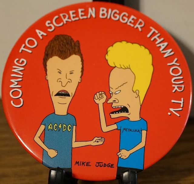 Bearish And ButtHead Metal Button Pin