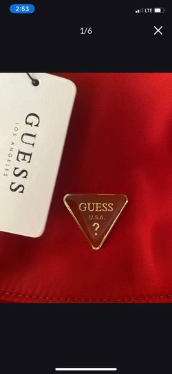 Red Guess Jacinta Nylon Backpack