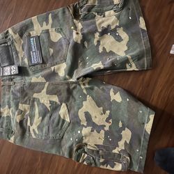 Serende Camo Rhinestone shorts