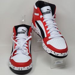 New Men's Puma Rebound LayUp High Tops Sneakers (Red/White/Black)