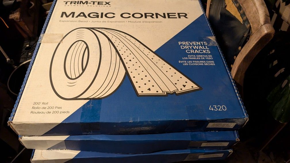 3) New Magic Corner Drywall 200' Reels Trim Tex Corner Bead Dry Wall Corner In Box