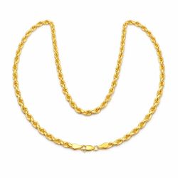 10K Solid Yellow Gold Rope Chain Necklace 24" 4.0mm 25.8g Diamond Cut