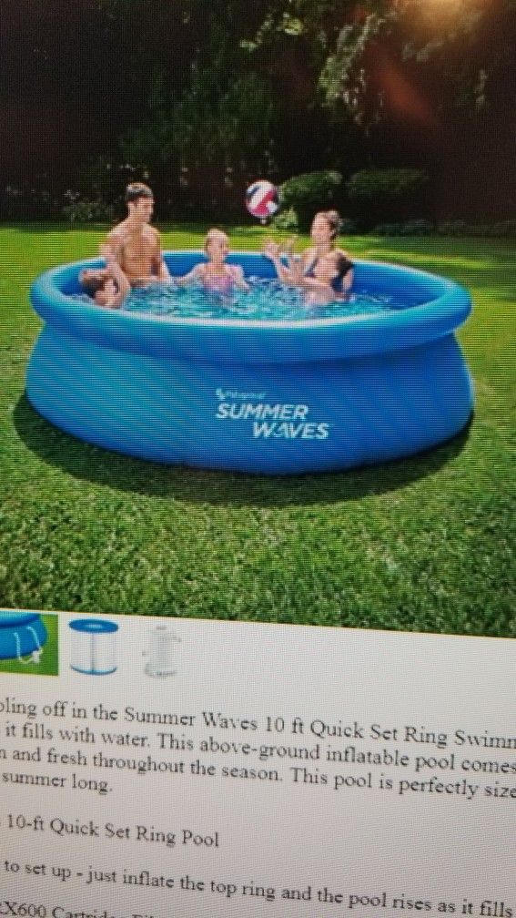 Summer Waves 10ft Quick Set Ring Swimming Pool