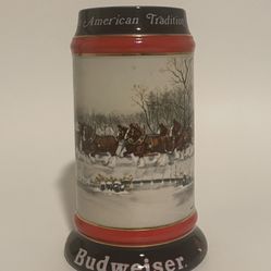 1990 Budweiser Holiday Beer Stein