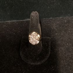 14 Karat, Yellow, Gold And Diamond Ring