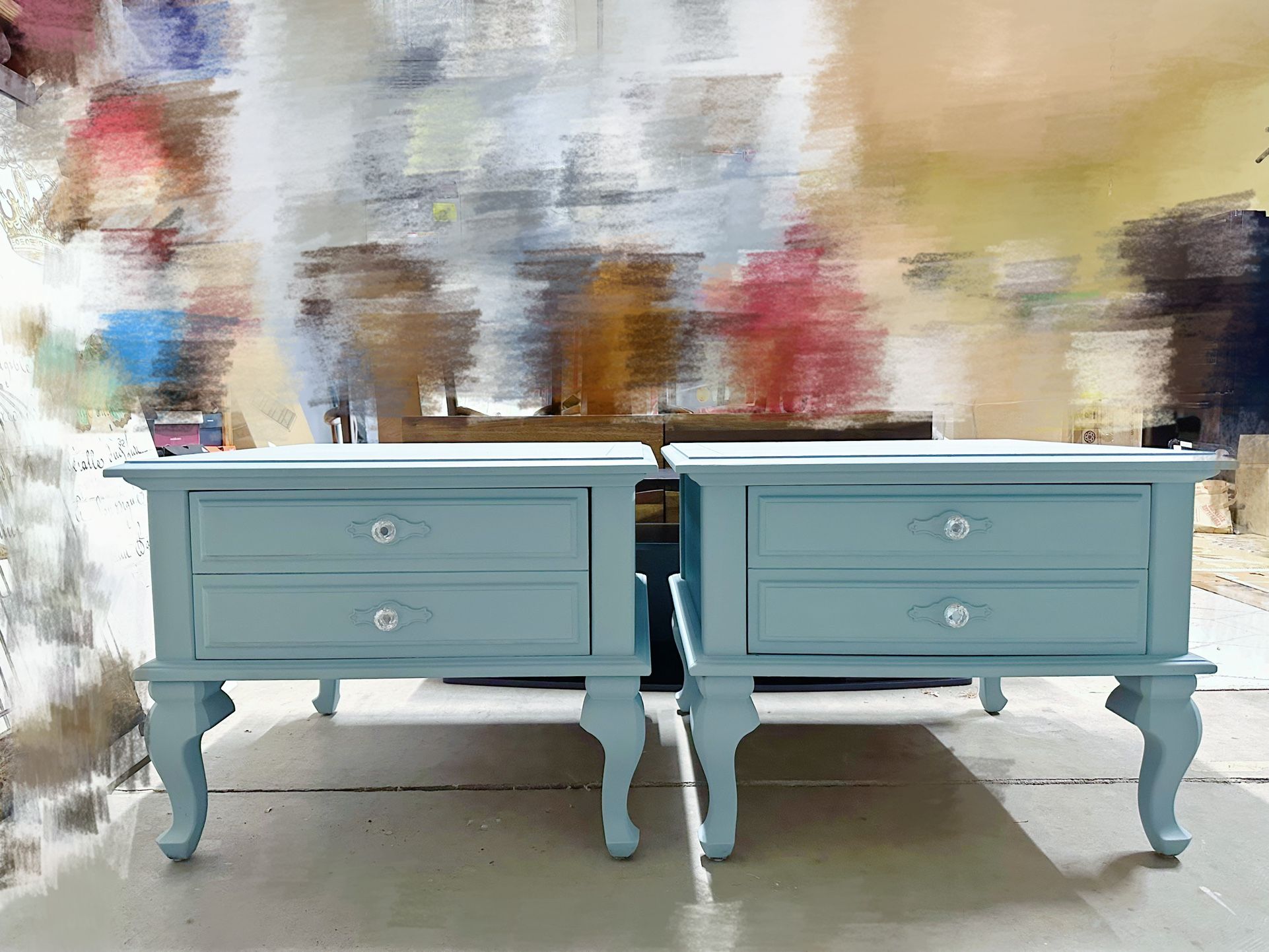 Pair Of Solid Wood Elegant End Tables, Night Stands