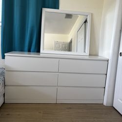 White Dresser And Mirror 