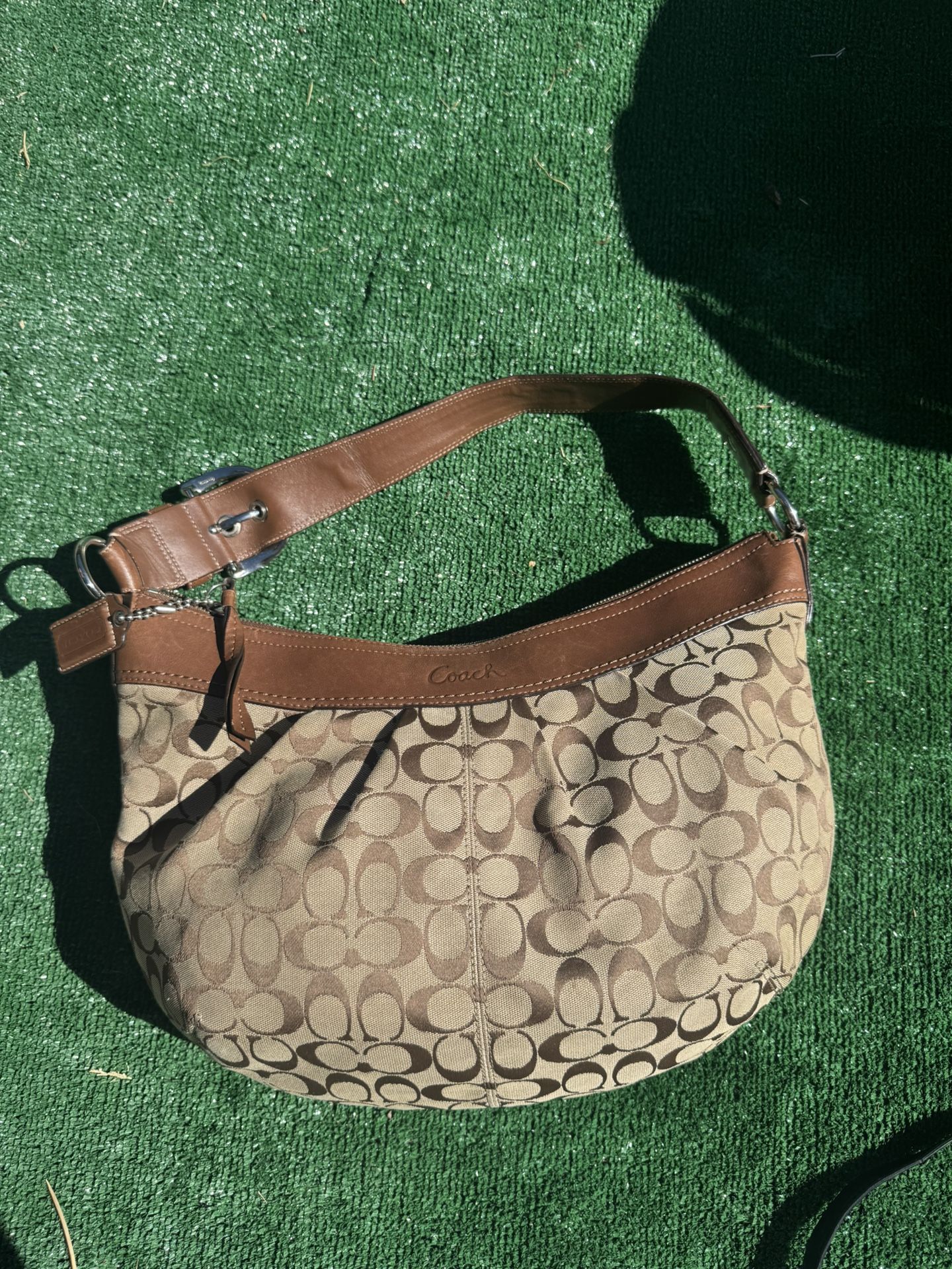 Coach tan Brown Signature Shoulder hobo Bag