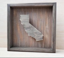 11” White/ Brown Distressed Shadowbox CA Frame