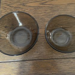 Anchor Hocking Set Of 2 Mixing Bowls Brown Glass