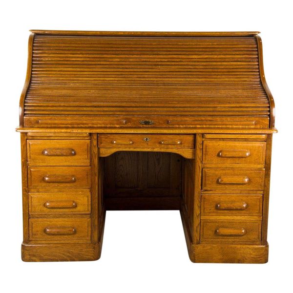 Antique Postmaster solid oak roll top desk for Sale in Las Vegas, NV