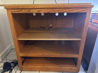 Oak TV Stand with Shelves