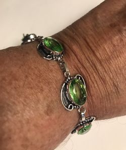 Peridot 925 Sterling Silver Bracelet 