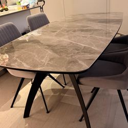 Marble table with chairs
