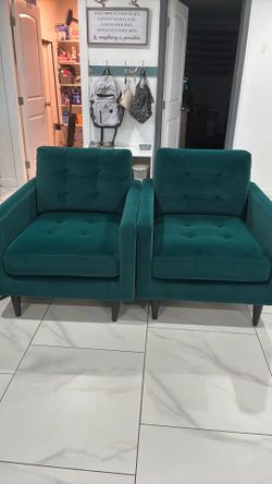 Emerald green sofas