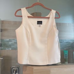 Positive Attitude Sleeveless White Dressy Shell Top