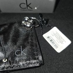 Calvin Klein Rotatable Sterling Silver Charm Ring size 6 NEW with box & dust bag