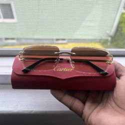 Cartiar Glasses 👓 Olive Green Lens Gold  Frame  Come With Authenticity Card & Case💎  Brand New ✅ $150💰