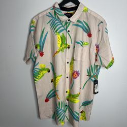 Roark Revival Journey Macaw Short Sleeve Button Down Shirt Mens XL Multicolor