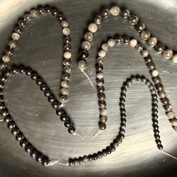 Black Obsidian / Silver Obsidian Beads