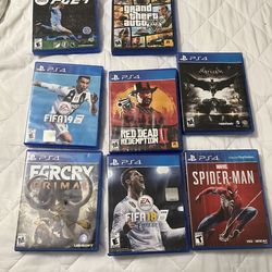 7 ps4 games and one Ps5