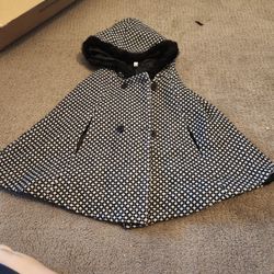 Toddler Winter  Cape Coat With Hood