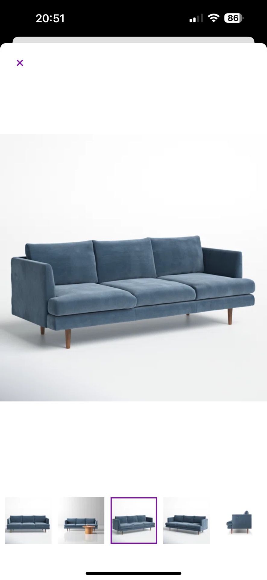 It has a 3 seater sofa, I bought it for myself and I am selling it due to moving.