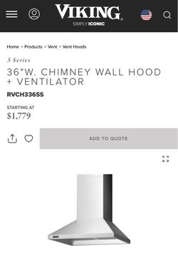 New Viking Oven Hood, 36 inches