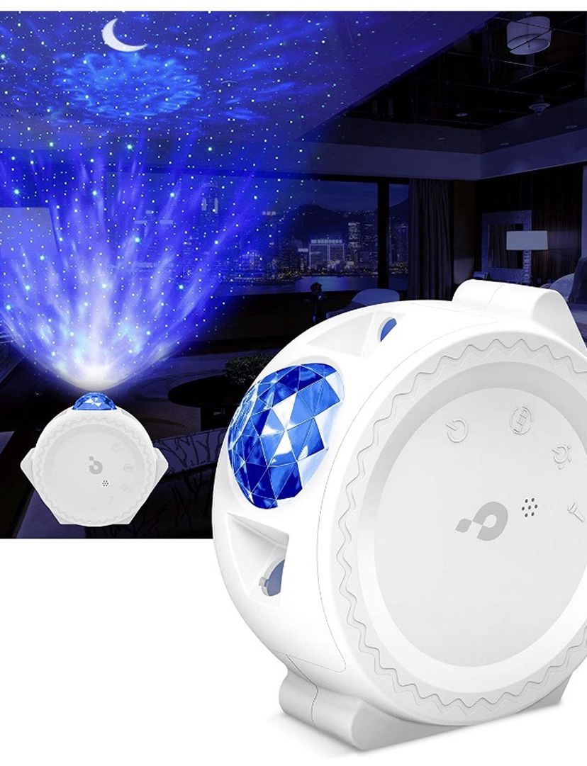 Night Light Projector, LBell 3 in 1 Ocean Wave Projector Star Projector w/LED Nebula Cloud& Moon, Voice Control, Galaxy Projector for Kids Bedroom/Hom