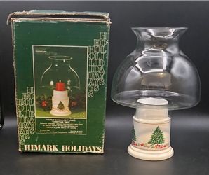 Christmas Tree Design Holiday Hurricane Lamp 