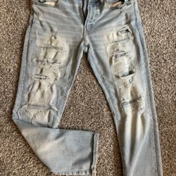Men’s American Eagle Jeans Purchased Last Year Son Does Not Wear Them Really Never Even Worn Size 32 X 32 And Washed Demin perfect for backfor back to