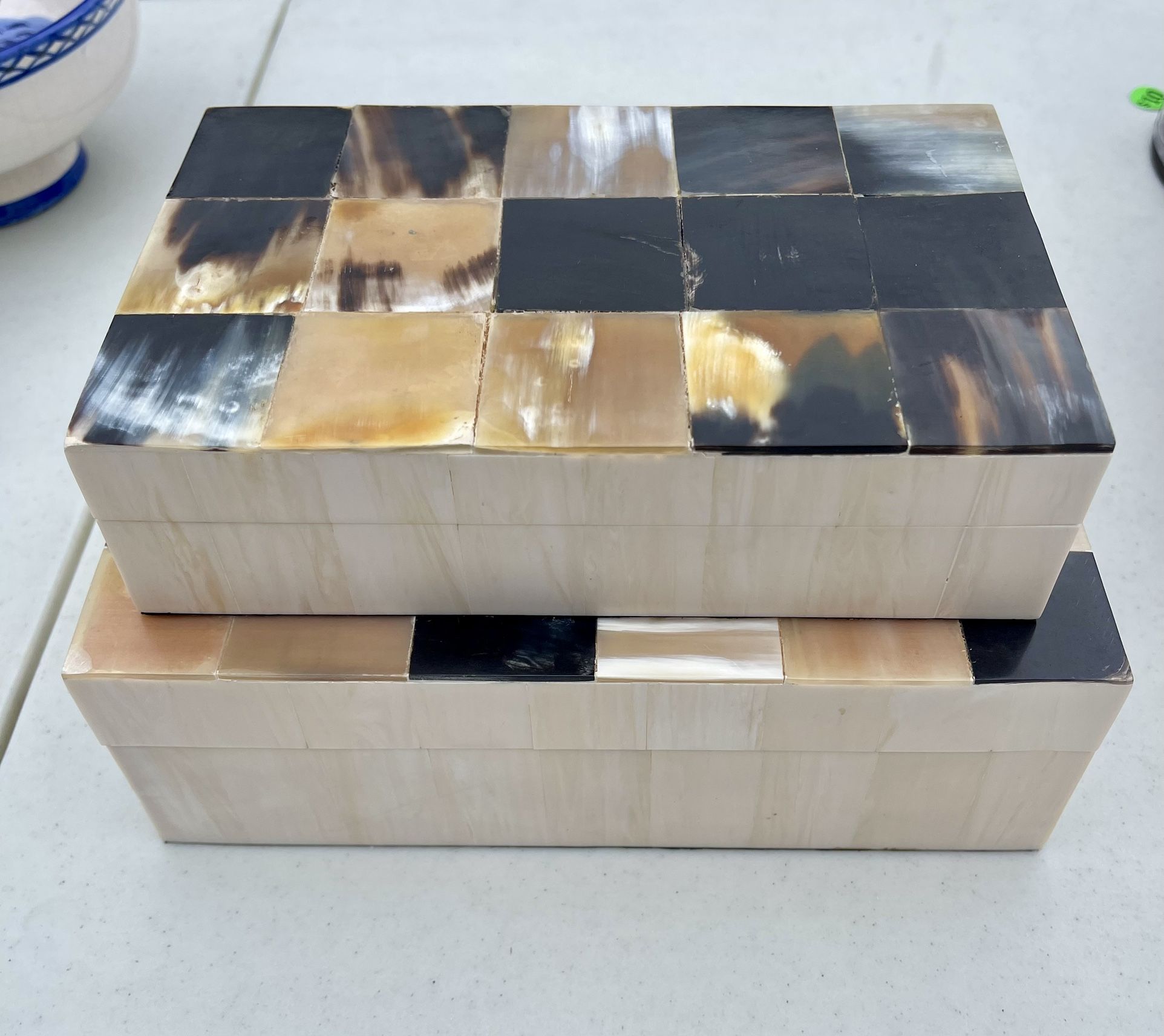 Set of Natural Horn Decorative Boxes