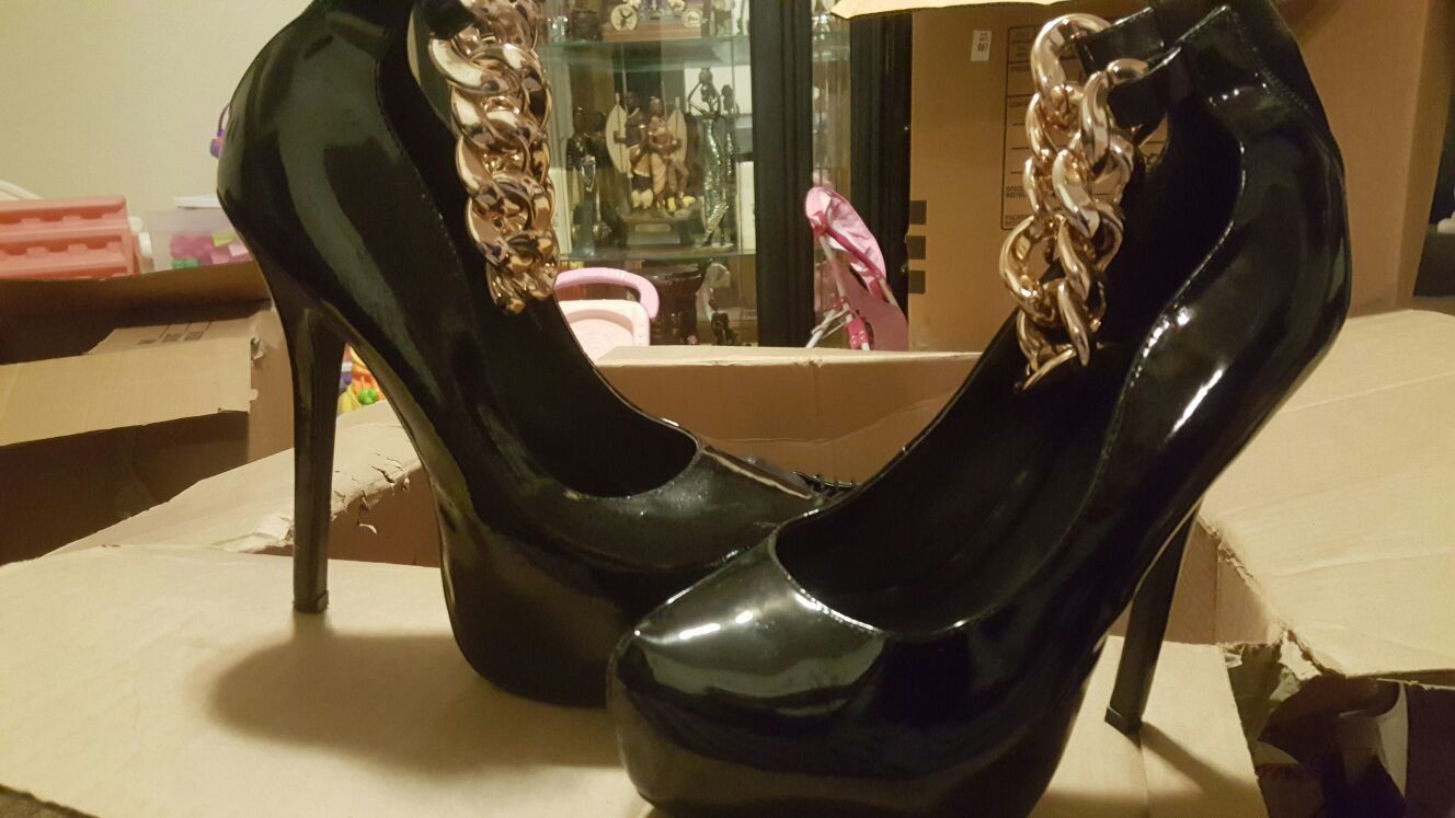 Elegant black high heels size 9