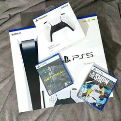 PlayStation 5 Console DISC Version Bundle (game and extra controller)