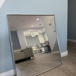 Brushed Nickel Bathroom Mirror 32”W x 36”L