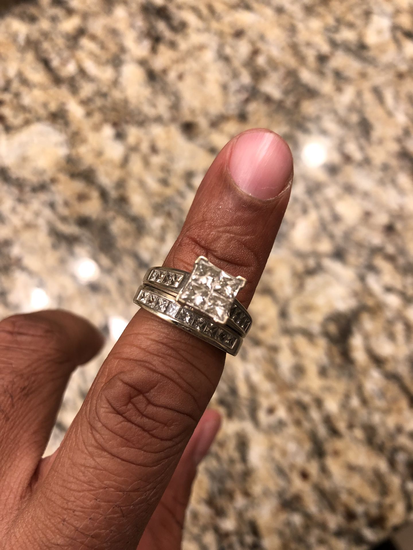 2CT Diamond wedding band and engagement ring