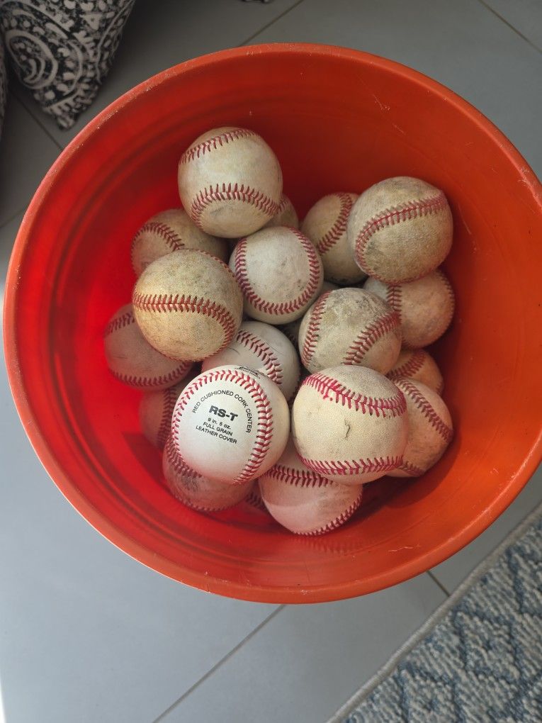 Bucket Of 50 Baseballs