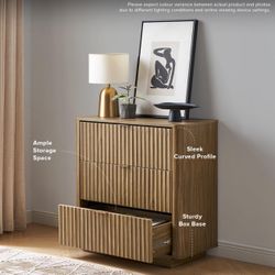 Mopio Brooklyn - 3-drawer bedroom dresser, mid-century modern dresser, high wooden bedside table