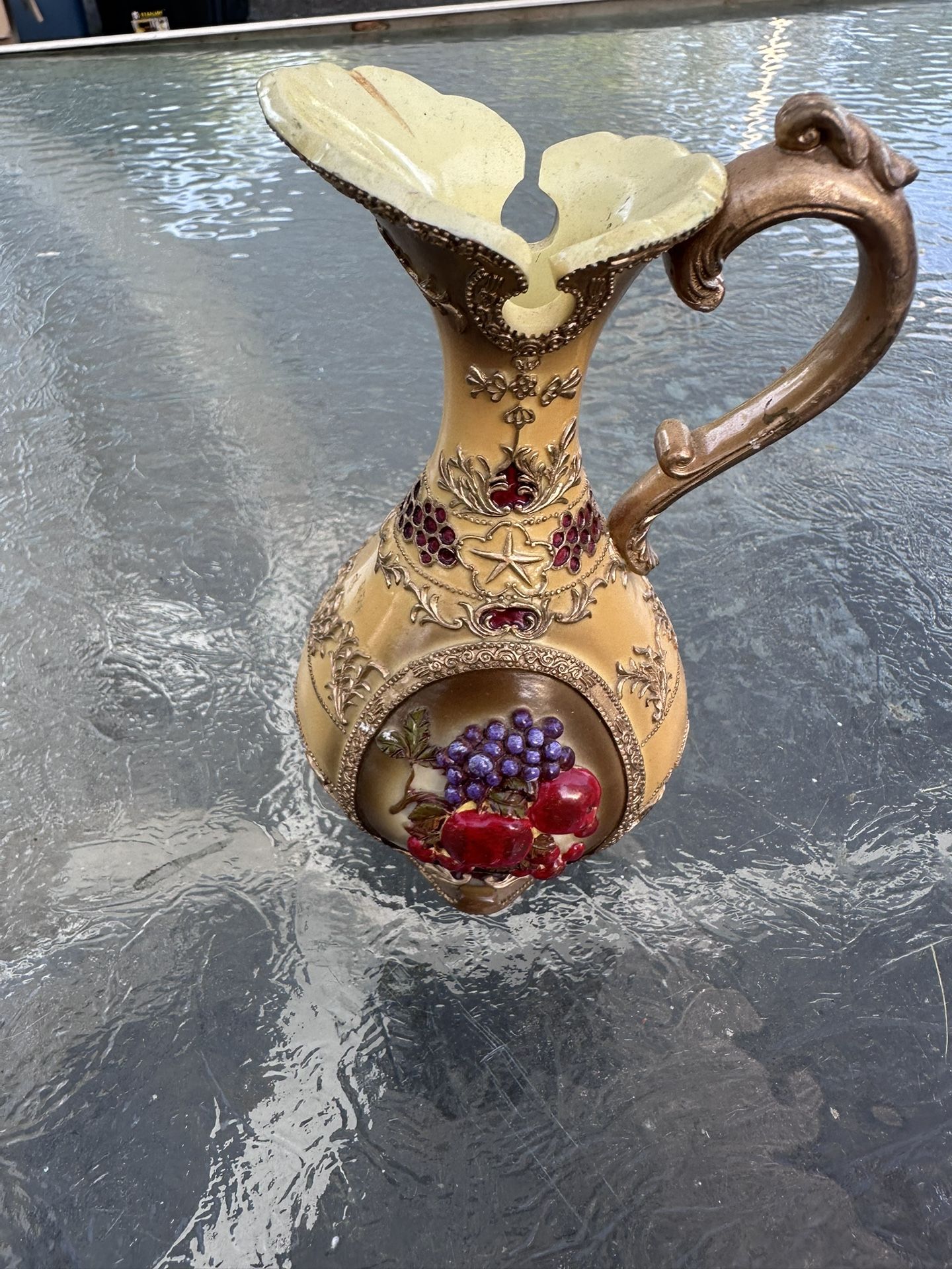 Rare Vintage Sahiba "Fruit of Life" Ceramic Flower Vase