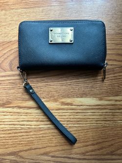 Michael Kors Black Saffiano Leather Wristlet Wallet