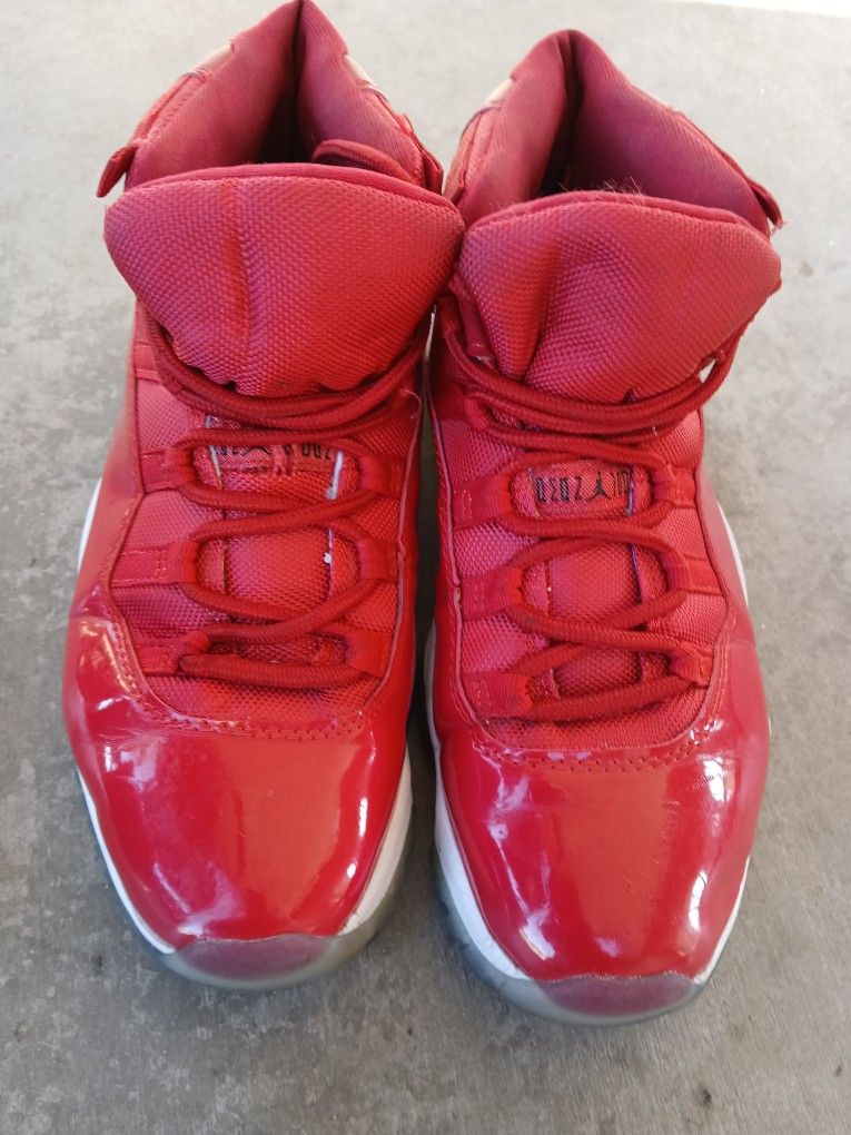Red Vinyl High Top Nike Air Jordan ....size 8.5
