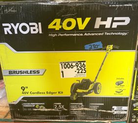 Ryobi 9” edger kit with battery and charger