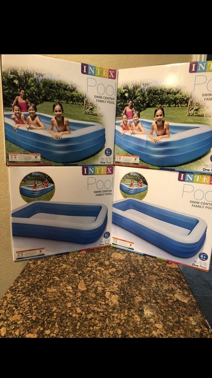 BRAND NEW SWIMING POOL INTEX INFLATABLE SWIM CENTER FAMILY LOUNGE POOL, 120"X 72"X 22" FIRM $50 EACH