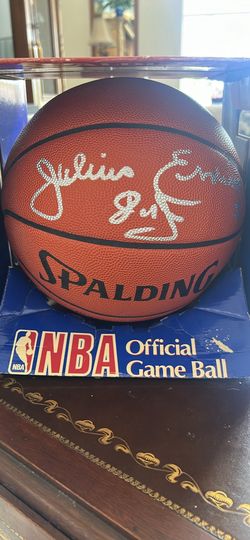 Signed Julius Erving Dr J Basketball