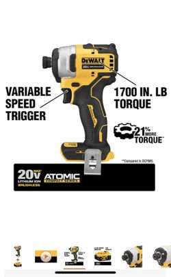 DEWALT ATOMIC 20-Volt MAX Cordless Brushless Compact 1/4 in. Impact Driver