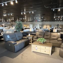 Grey Power Reclining Couch And Loveseat