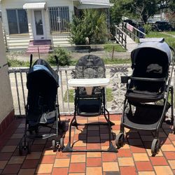 2 Strollers And 1 High Chair 