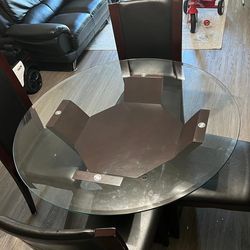 Glass Dining Table and 4 Chairs