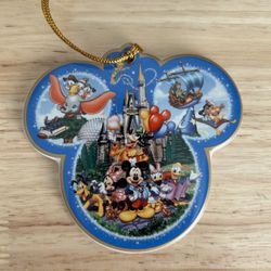 Vintage Disney World Mickey & Friends Holiday Ears Ornament Ceramic Porcelain