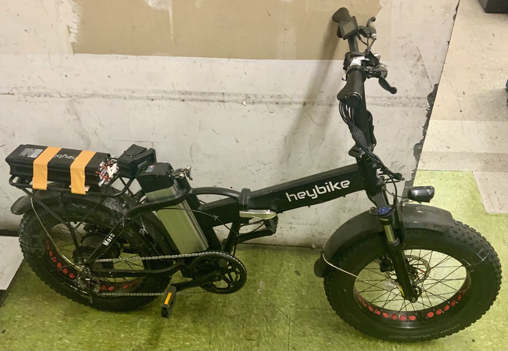 Hey Bike Electric E-bike FOR PARTS Only Rechargable Wheels Rims Frame Handles Outdoor Hobby Inner Tube Digital Transportation Battery Powered